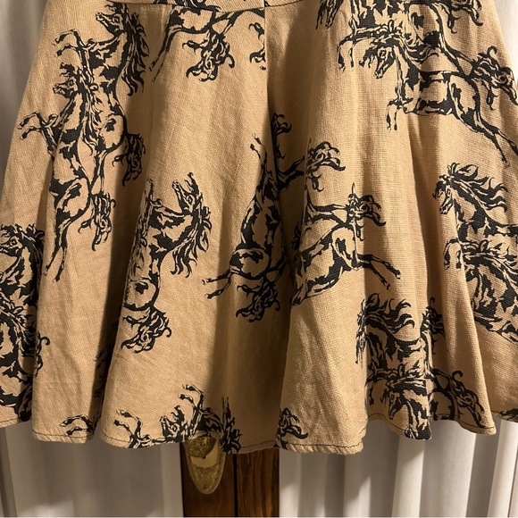 Anthropologie Odille Galloping Horses Swing Skirt - Picture 5 of 15